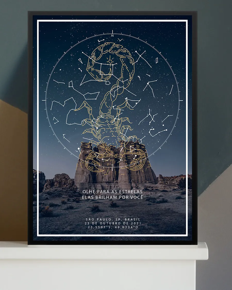 Quadro Signos com a constelação de Escorpião